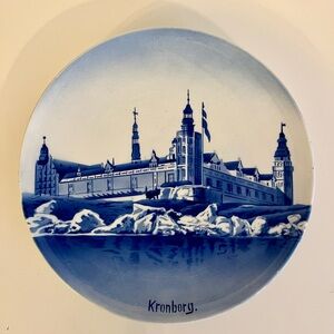 Blue Kronborg Castle Decorative Wall Plate - Home Art